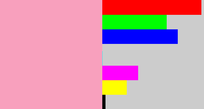 Hex color #f8a0bd - soft pink