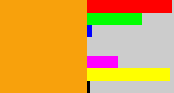 Hex color #f8a10c - yellowish orange