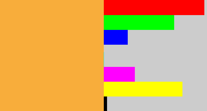 Hex color #f8ad3b - macaroni and cheese