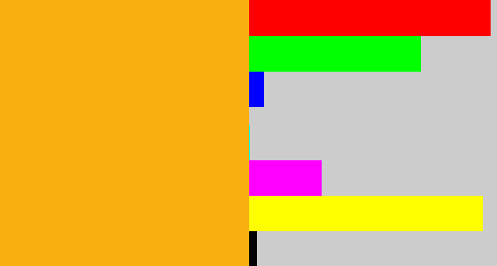 Hex color #f8af10 - yellowish orange