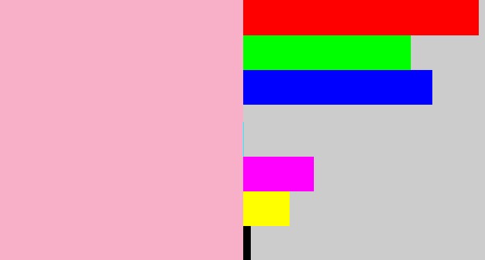 Hex color #f8afc8 - soft pink