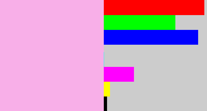 Hex color #f8afe8 - powder pink