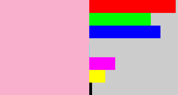 Hex color #f8b0cc - powder pink