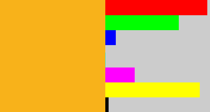 Hex color #f8b21a - orangey yellow