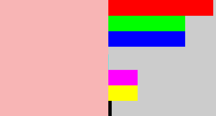 Hex color #f8b5b5 - soft pink