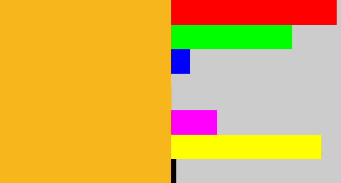Hex color #f8b61d - orangey yellow