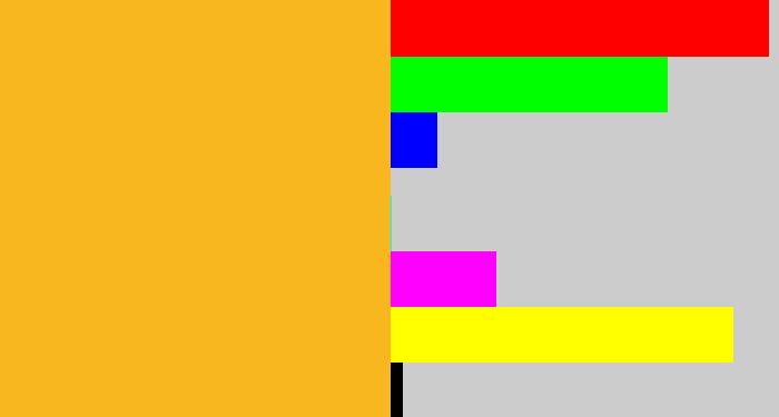 Hex color #f8b61f - orangey yellow