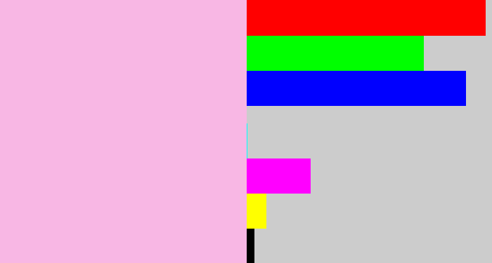 Hex color #f8b7e4 - powder pink