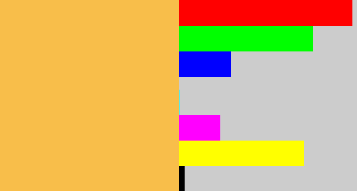 Hex color #f8be4a - butterscotch