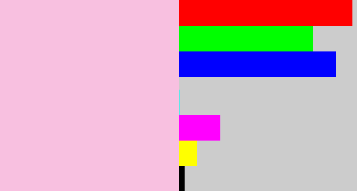 Hex color #f8c0e0 - pale pink