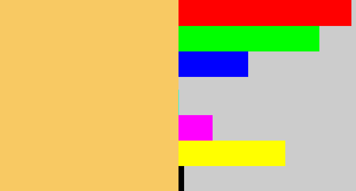 Hex color #f8c963 - light mustard