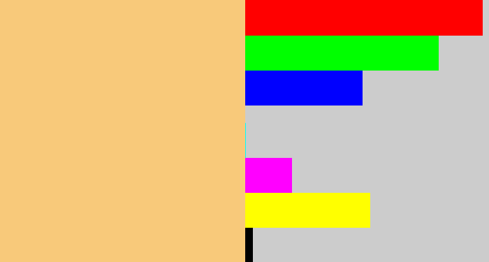 Hex color #f8c97a - sandy