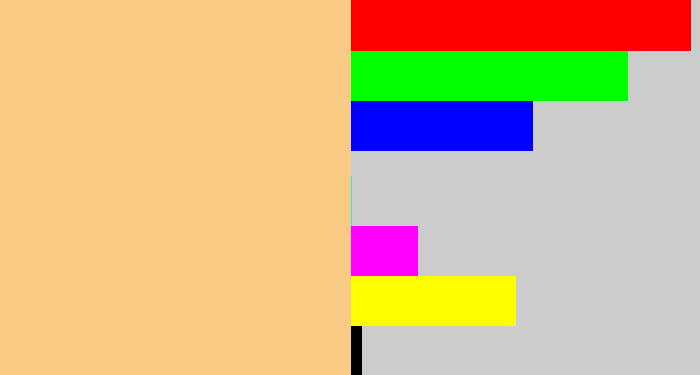 Hex color #f8ca84 - sandy