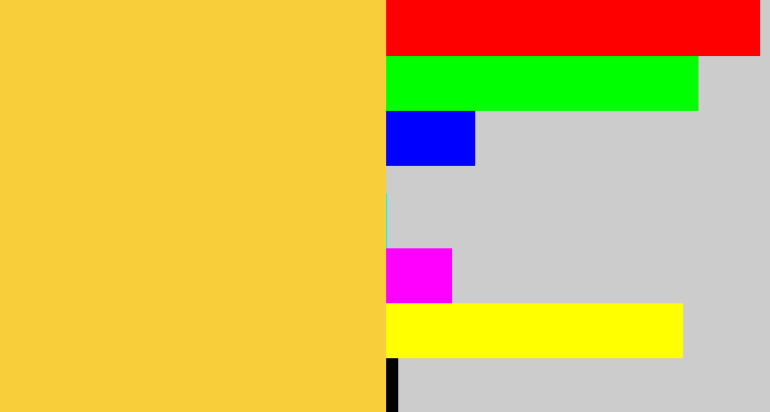 Hex color #f8ce3a - maize