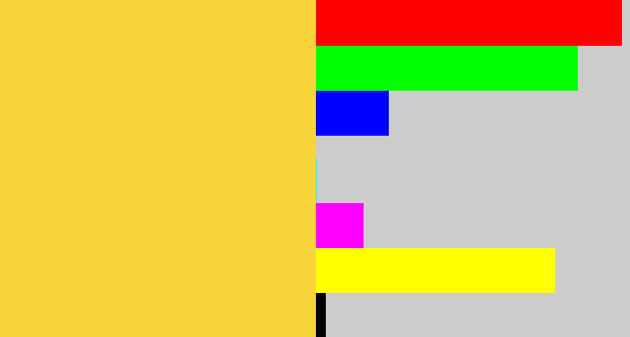 Hex color #f8d43b - maize