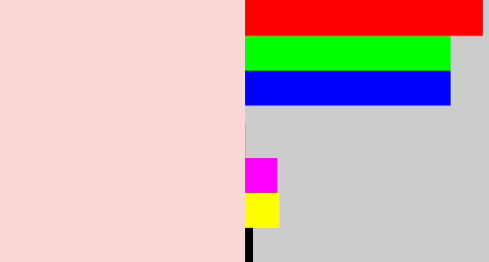 Hex color #f8d7d5 - pale pink