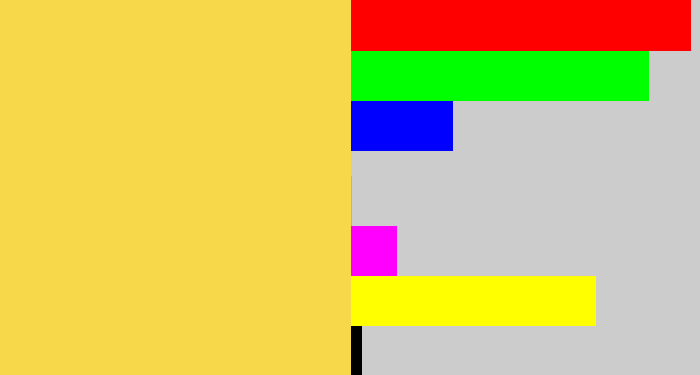 Hex color #f8d84b - maize