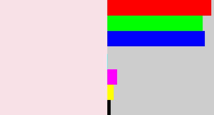 Hex color #f8e2e8 - light pink
