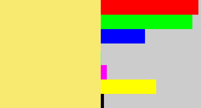 Hex color #f8e970 - sandy yellow