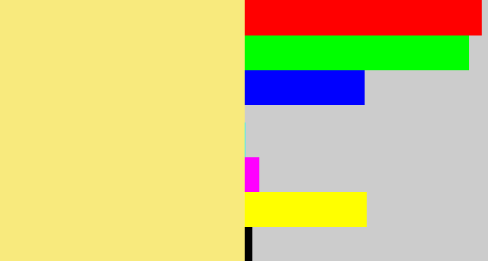 Hex color #f8ea7d - sandy yellow