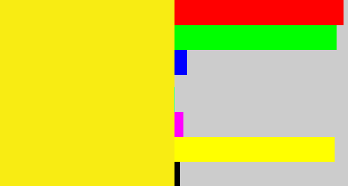 Hex color #f8ec13 - sunny yellow