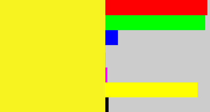 Hex color #f8f21f - sunny yellow