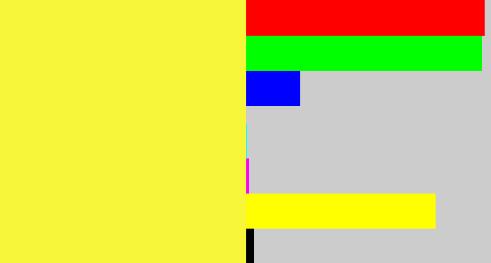 Hex color #f8f639 - off yellow