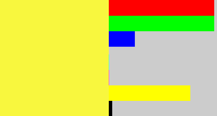 Hex color #f8f73e - off yellow