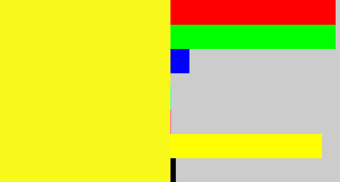Hex color #f8f81b - sunny yellow