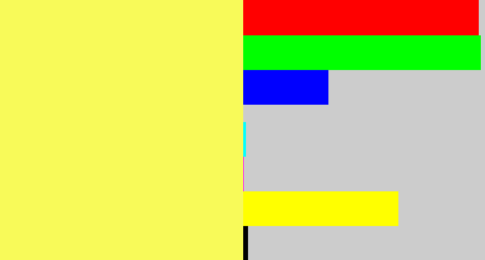 Hex color #f8fa59 - lemon