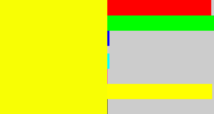 Hex color #f8fe04 - bright yellow