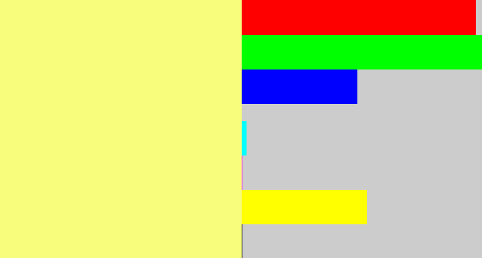 Hex color #f8fe7b - light yellow