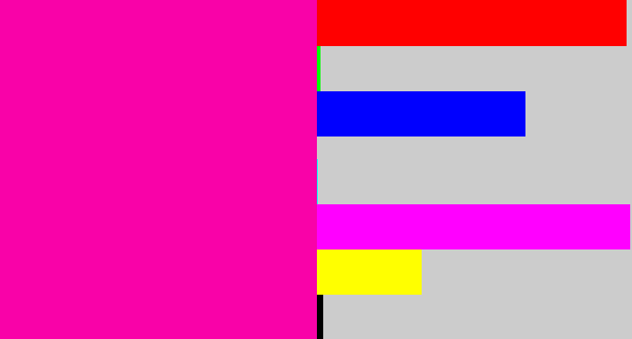Hex color #f902a8 - shocking pink