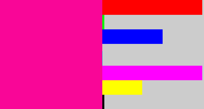 Hex color #f90697 - neon pink