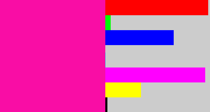 Hex color #f90da5 - shocking pink