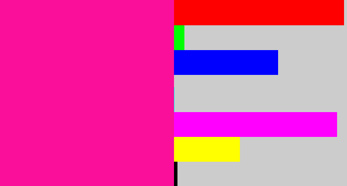 Hex color #f90f9a - neon pink