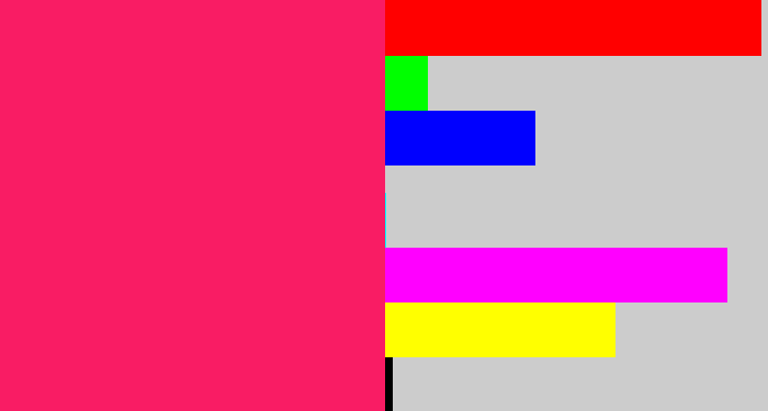 Hex color #f91c64 - red pink