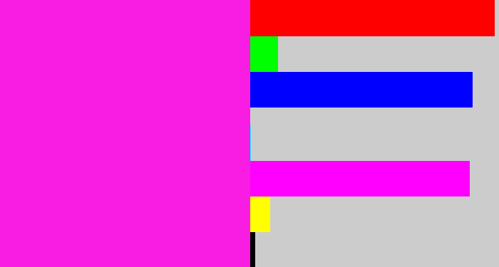 Hex color #f91de4 - pink/purple