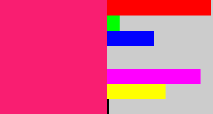 Hex color #f91e71 - red pink