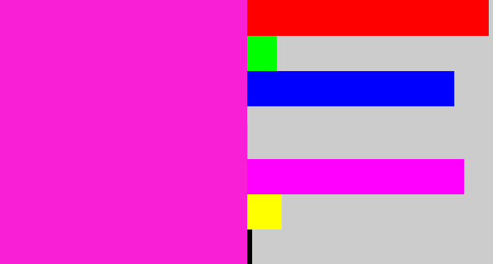 Hex color #f91fd6 - pink/purple