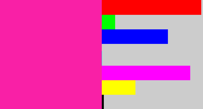 Hex color #f920a6 - shocking pink