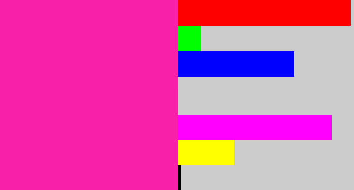Hex color #f920a9 - shocking pink