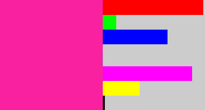 Hex color #f921a0 - shocking pink