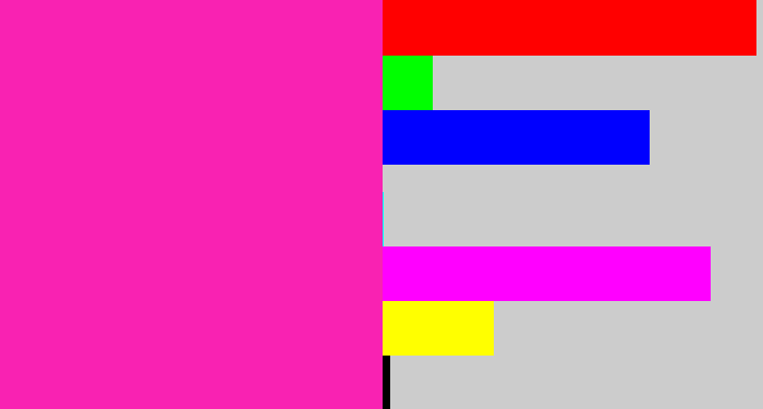 Hex color #f922b2 - bright pink