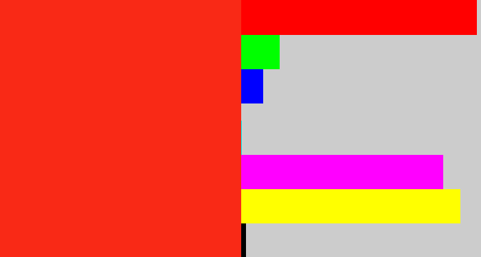 Hex color #f92916 - vermillion