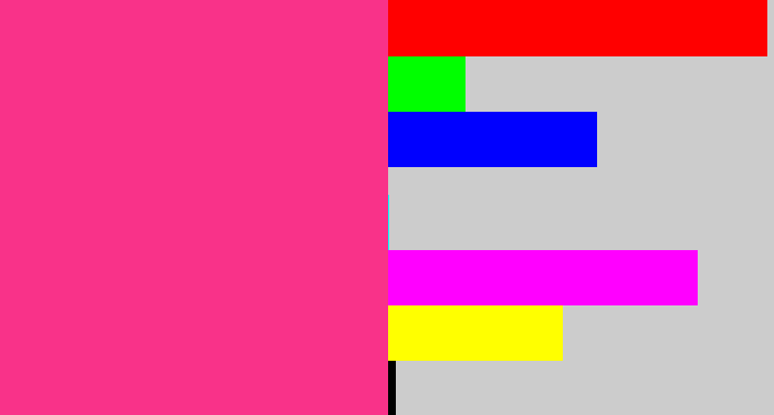Hex color #f93289 - barbie pink