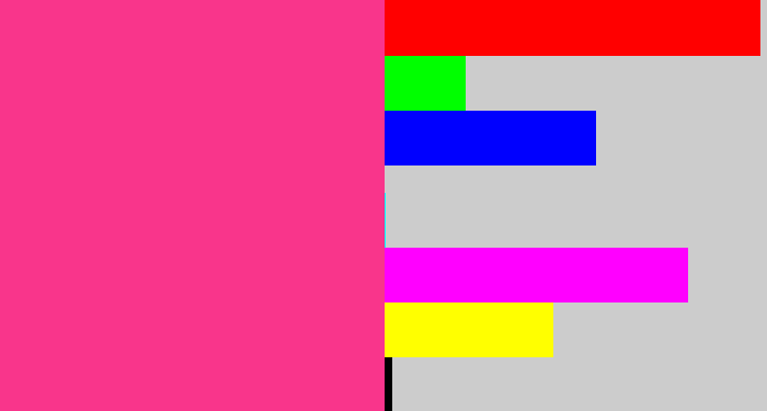 Hex color #f9358b - barbie pink