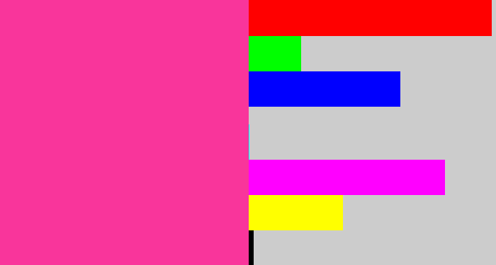 Hex color #f9359b - barbie pink