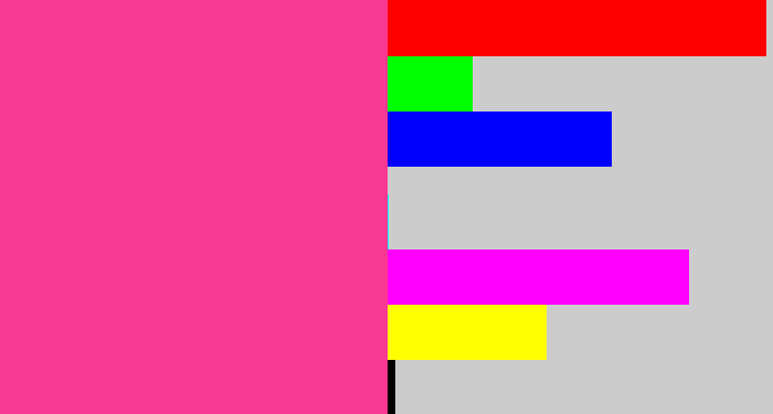 Hex color #f93893 - barbie pink