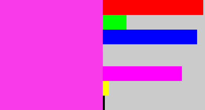 Hex color #f93aeb - pink/purple